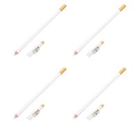 KICHOUSE Coffret 4pcs Crayons Blancs pour Barbe et Sourcils avec Taille-crayon Intégré et Pointe Fine en Bois et Acier Manganèse pour Usage Quotidien et Sportif