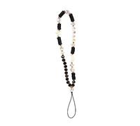 KICHOUSE Cordon De Téléphone Perlé Décoratif Pour Femmes Chaîne En Argile Étoile Et Lune Dragonne Anti-perte En Noir Accessoire De Mode 1,2 Mètre