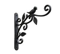 KICHOUSE Crochet de Support pour Panier Suspendu en Fer Noir, Design Élégant et Simple, pour Balcon ou Patio, Support Solide pour Lanternes et Plantes Extérieures