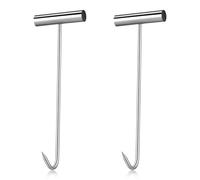 KICHOUSE Crochets de Levage Design Ergonomique Robuste en Acier Inoxydable de 2 pour Plaques D'égout Compatibles Regards Industriels et Commerciaux