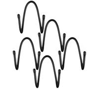 KICHOUSE Crochets Muraux en Plastique Noir 5pcs pour Rangement Tapis de Yoga Multifonctionnels Support de Charge Design Simple et Élégant