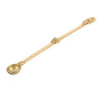 KICHOUSE Cuillère Laiton Pur Gravée Bouddha Tibétaine avec Perles Colorées Cuillère Multi-usage pour Verser Ghee Lors de Cérémonies Style Ethnique Antique Adaptée aux Pratiques Bouddhistes
