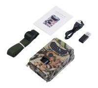 KICHOUSE de Chasse 1080P 12 Mpx 26 LED Infrarouges Pir 15 M Boîtier Camouflage Ip56 Étanche sans Batterie pour Surveillance Faune Extérieure et Observation Nocturne