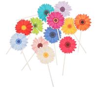 KICHOUSE Décorations pour Gâteau Marguerite en Papier 48 Pièces Pics Floraux Colorés pour Fête d'Anniversaire Fille Shower et Mariage Accessoires Légers et Faciles à Utiliser