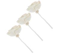 KICHOUSE Diffuseur D'arôme sans 3 Pièces avec Fleurs de Camélia en Coton Beige, Décoratif et Naturel pour Bureau et Maison, de Riz et Coton