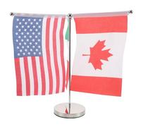 KICHOUSE Drapeau de Table Mexique Usa Canada avec Socle Métal Stable Ensemble de Mini Drapeaux Bureau pour Décoration de Bureau et Table