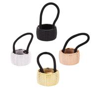 KICHOUSE Élastiques à Cheveux Faciles à Poser et Maintien Ferme 4pcs en Plastique et Résine Cercle Accessoires pour Cheveux Fins et Bouclés