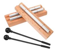 KICHOUSE Ensemble de 2 Instruments de Percussion en Bois avec Maillet, Carillons Sonores pour Exercices de Pleine Conscience et Contemplation, Tons Brillants et Bois Naturel