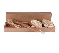 KICHOUSE Ensemble de 4 Brosses de Bain en Bois, Accessoire de Bain Pratique, Nettoyage en Profondeur et Gommage des Zones Difficiles, Usage Quotidien à Domicile