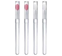 KICHOUSE Ensemble de 4 Pinceaux à Lèvres en Silicone Couvercle, Applicateurs Portables pour Maquillage des Lèvres, Réutilisables et Pratiques Look Élégant