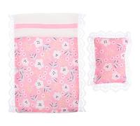 KICHOUSE Ensemble de Literie Miniature pour Maison de Poupée Drap-Housse et Oreiller Tissu Souple et Résistant Kit D’Accessoires Décoratifs pour Lit de Mini Maison Compatible Lit