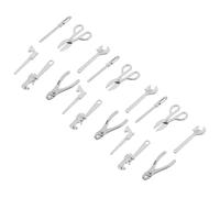 KICHOUSE Ensemble de Mini-Outils en Alliage 18 Pièces pour Maison de Poupée Trousse à Outils Miniature avec Clés à Molette et Tournevis Outils de Réparation Miniatures pour Modélisme
