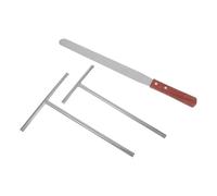KICHOUSE Ensemble de Spatules à Crêpes en Acier Inoxydable 3pcs Design Ergonomique et Surface Polie, Résistant la Flexion, Facile à Nettoyer Cuisine Commerciale et Domestique