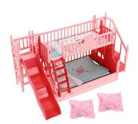 KICHOUSE Ensemble Lit Superposé pour Poupée 17 Cm Accessoires Décoratifs, Meubles Miniatures pour Maison de Poupée, D'imitation pour Filles, Mobilier de Jeu Créatif et Modulable