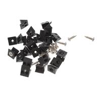 KICHOUSE Équerre de Fixation en Plastique 100 Pièces Vis Auto-Perceuses Noir, Renfort Armoire et Fixation Étagère Murale, Support Fond de Tiroir, Usage Bricolage Réparation Meubles