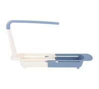 KICHOUSE Étagère de Rangement Télescopique Bleu en PP pour Évier Porte-Chiffon Simple Design, Support pour Accessoires Cuisine et Éponges