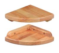 KICHOUSE Étagère Murale d'angle en Bois de Caoutchouc 2pcs, Forme en Éventail, Installation Facile, Position Ajustable, pour Salon ou Chambre à Coucher, Style Moderne et Simple