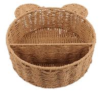 KICHOUSE Étagère Murale Tissée la Main en Fibres Naturelles, Panier Suspendu Décoratif pour Rangement Mural, Taille Moyenne, Couleur Naturelle, Organisateur Polyvalent pour Salon, Salle