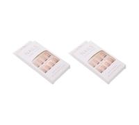 KICHOUSE Faux Ongles Courts Carrés en Résine Rose Colle Gel, Faciles à Poser pour Manucure DIY à Domicile, 2 Sets de Patchs Détachables Élégants et Pratiques