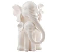 KICHOUSE Figurine Éléphant en Porcelaine Blanche, Statuette Maman et Bébé Éléphant Réaliste, Décoration Délicate pour Chambre D'garçon et Filles ou Cadeau de Festival