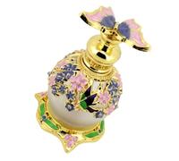 KICHOUSE Flacon de Parfum Vintage en Verre pour Huile Essentielle, Léger et Élégant, pour Coiffeuse ou Étagère, Capacité 15ml Couleur Pourpre
