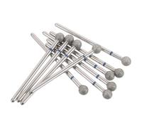 KICHOUSE Forets à Cuticules en Carbure de Silicium Ensemble de 10 Prise Ergonomique Embouts Ronds Solide pour Manucure Russe pour Professionnels du Salon