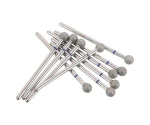 KICHOUSE Forets à Cuticules en Carbure de Silicium Ensemble de 10 Prise Ergonomique Embouts Ronds Solide pour Manucure Russe pour Professionnels du Salon