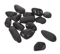 KICHOUSE Galets en Pierre Naturelle Noire pour Cuisson et Maintien au Chaud, Forme Ronde Bords Sûrs et Surface Lisse, Distribution Uniforme Chaleur, pour Fruits de Mer et Steak