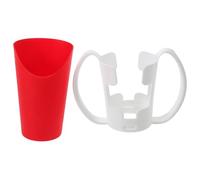 KICHOUSE Gobelet à Découpe Nasale Rouge avec Porte-gobelet Amovible, Tasse Anti-déversement en Plastique pour Personnes Âgées, Aide la Déglutition, Adapté aux Patients et Aidants,