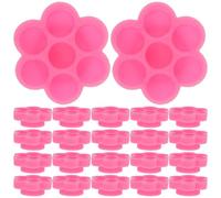 KICHOUSE Gobelet de Colle Rose en Plastique 200pcs pour Faux Cils Réutilisable Petit et Léger pour Usage Professionnel et Débutants en Maquillage