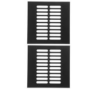 KICHOUSE Grilles D'aération en Alliage D'aluminium Noir pour Armoire à Chaussures et Tiroir, Ventilation, Design Carré Simple, Lot de 2 Pièces