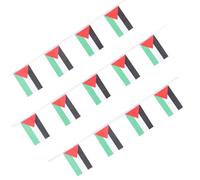 KICHOUSE Guirlande de Fanions Drapeaux Palestiniens 20 Pièces 6 Mètres Polyester Léger Couleurs Éclatantes Décoration de Fête Intérieure et Extérieure Jardin Balcon Fenêtre