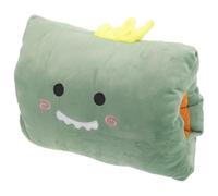 KICHOUSE Housse pour Bouillotte Rechargeable en Coton Amovible et Lavable Coussin Chauffe-Mains Peluche Vert Dinosaure Couverture Portable pour Chauffage D’Hiver Usage Maison Bureau