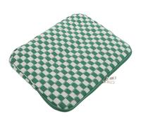 KICHOUSE Housse pour Ordinateur Portable 13 Pouces Doublure en Laine Étui Zippé Vert et Blanc à Carreaux Pochette Rembourrée Anti-Rayures Protection Légère pour Bureau et Voyage