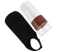 KICHOUSE Infuseur à Thé en Verre Double Paroi 360 Ml Étui en Motif Bois, Tasse Séparatrice pour Infusion, Verre Résistant la Chaleur, pour Voyage et Pique-niques