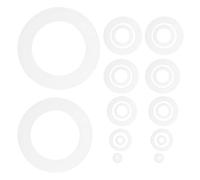 KICHOUSE Jeu de 100 Joints Plats en Silicone Blanc pour Plomberie Haute Élasticité Vibrations, Assortiment Esthétique pour Réparation Industrielle et Domestique