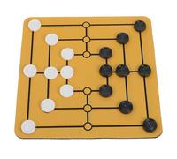 KICHOUSE Jeu de Société Nine Men’S Morris Plateau en Caoutchouc 23 CM Pièces Plates Jeu de Stratégie Portable pour Bureau et Fêtes Divertissement Familial et Développement Cognitif