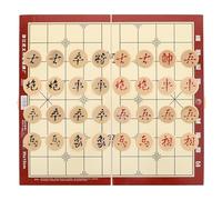 KICHOUSE Jeu d'Échecs Chinois Pliable en Bois avec Plateau Pliant Coffret de Rangement Intégré Échiquier Traditionnel Xiangqi Portable pour Maison Voyage et Jeu de Société Éducatif