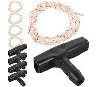 KICHOUSE Kit de 5 Poignées de Grenier avec Corde en Plastique Pratique de 1 Mètre pour Porte de Garage, Corde de Démarrage pour Ouverture D'urgence