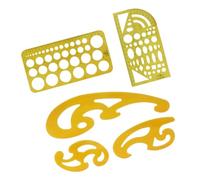 KICHOUSE Kit De Règles De Modèles De Cercles Mesure De La Géométrie Règle De Brouillon Papeterie De Bureau Scolaire Échelle Jaune