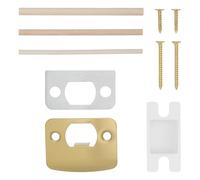 KICHOUSE Kit de Réparation de Serrure de Porte Plaque Gâche en Acier Inoxydable avec Vis Cheville en Bois et Cale Compatible Porte et Loquet et Réparation