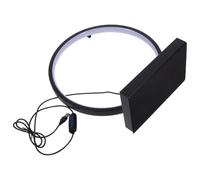 KICHOUSE Lampe de Table LED Circulaire Noire en Fer, Ronde, Réglable