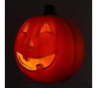 KICHOUSE Lanterne Citrouille d'halloween Lumineuse LED, Grosse Lanterne Creuse Résistante aux Intempéries, Décoration Extérieure et Intérieure Festive pour Table et Jardin, Éclairage