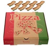 KICHOUSE Lot de 10 Boîtes à Pizza en Papier Alimentaire 7 Pouces, Pliables et Épaisses, Boîte D'emballage Multifonction pour Restauration à Emporter et Conservation des Pizzas