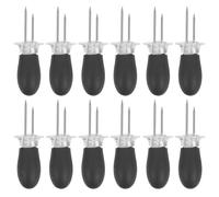 KICHOUSE Lot de 10 paires de supports à maïs pour épis de maïs - Brochettes doubles pour barbecue avec poignées anti-brûlure - Accessoires de grillades en acier inoxydable pour pique- d'été