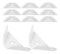 KICHOUSE Lot de 12 Équerres D’Angle à 90 Degrés en Acier Blanc Petites Supports Triangulaires pour Armoires et Meubles Fixation Renforcée pour Tiroirs Cuisines et Meubles Suspendus