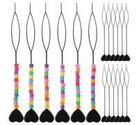 KICHOUSE Lot de 18 Outils pour Tirer Cheveux en Plastique Sûrs et Faciles à Utiliser, Accessoires Coiffure pour Garçon et Filles et Filles, pour Perler et Tresser Rapidement