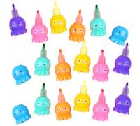 KICHOUSE Lot de 18 Surligneurs Poulpe Colorés Grand Format Plastique Solide Couleurs Vives Marqueurs pour Étudiants et Fournitures Scolaires pour Lecture et Prise de Notes