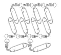 KICHOUSE Lot de 20 Émerillons à Mousqueton en Acier Inoxydable, Clips de Crankbait Pivot à Billes, Accessoires pour Pêche en Mer et Eau Douce