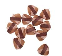 KICHOUSE Lot de 20 Houppettes à Poudre Fixante Triangulaires Mini en Velours Cristal Marron Applicateurs de Maquillage Antidérapants Double Ruban pour Visage Contouring et Retouches de